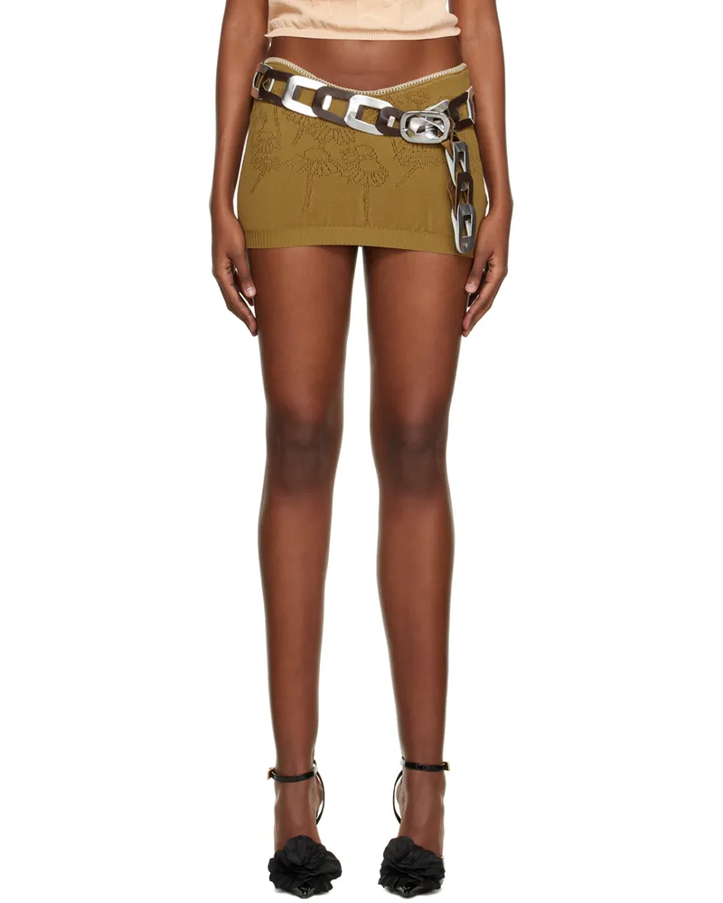 Katya Zelentsova SSENSE Exclusive Khaki Miniskirt Ox-xx