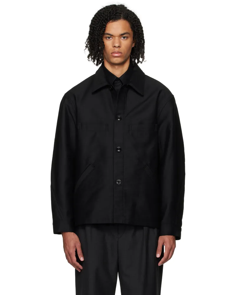 Christophe Lemaire Black Twisted Sleeve Workwear Jacket Bk999