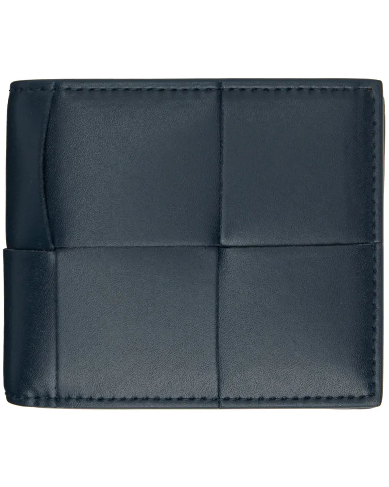Bottega Veneta Navy Cassette Bi-Fold Wallet 3358