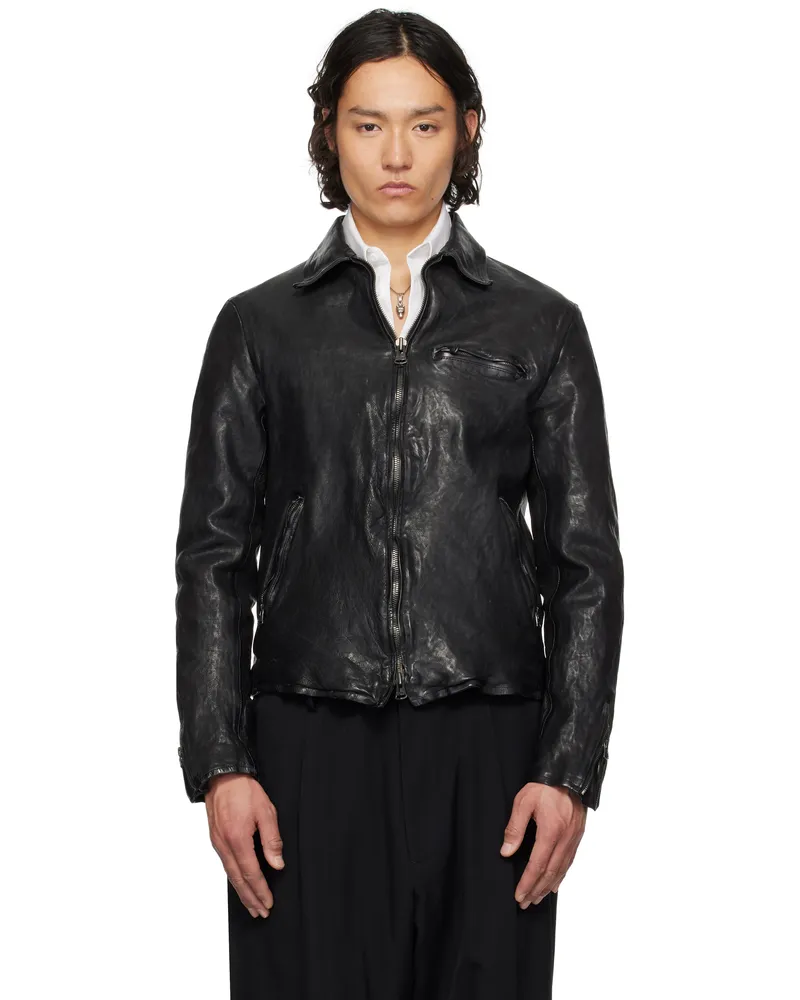 Yohji Yamamoto Black Backlash Edition Calf Single Riders Leather Jacket 1