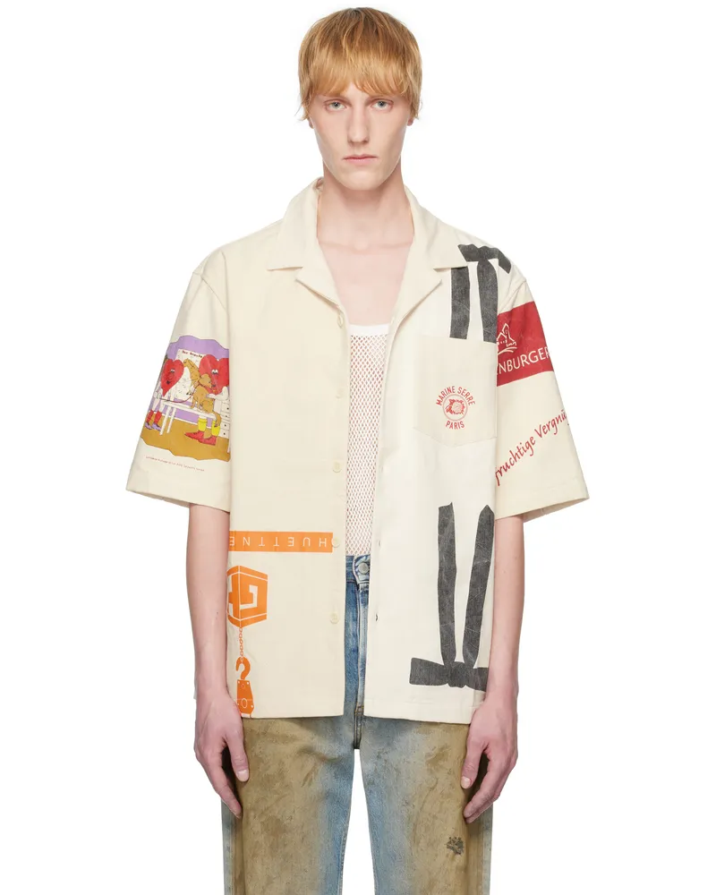 Marine Serre Off-White Regenerated Tote Bags Bowling Shirt Wh30