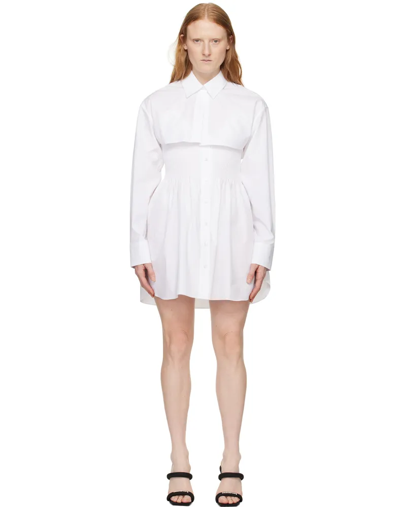 Alexander Wang White Smocked Minidress 100