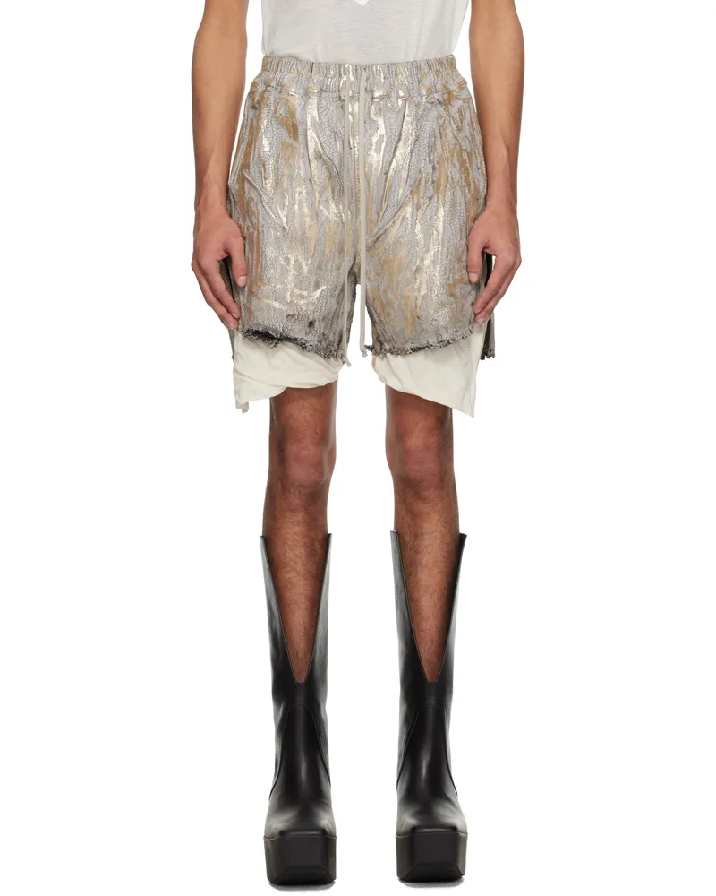 Rick Owens Gold Hollywood Boxers Denim Shorts 02