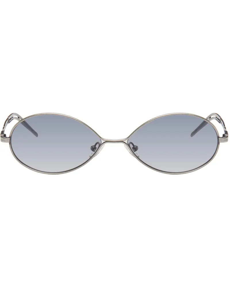 Song For The Mute SSENSE Exclusive Silver 'The Teardrop' Sunglasses Oxidised