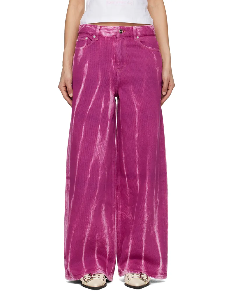 Ganni Purple Overdyed Heavy Denim Marri Jeans 088