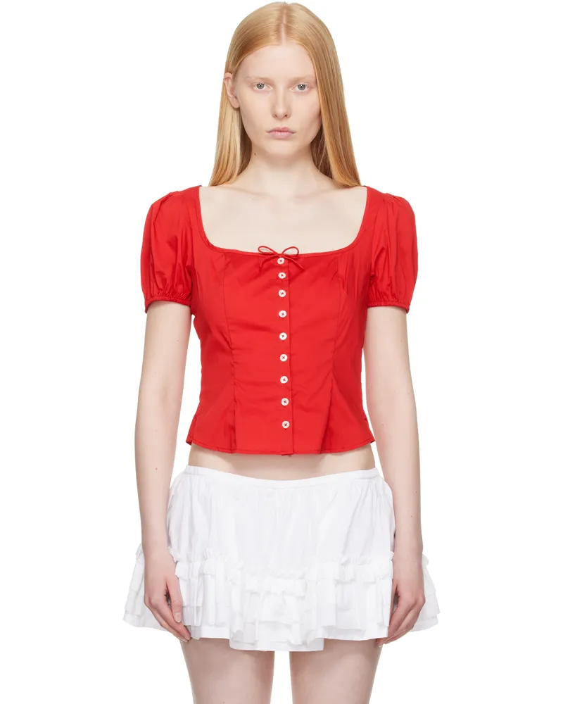 Sandy Liang Red Walnut Blouse Red