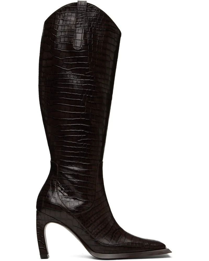 Charlotte Knowles Brown Hellz Riding Boots Espresso