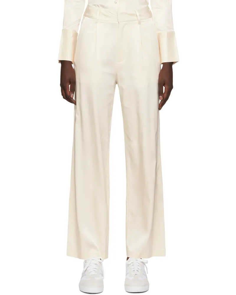 THIRD FORM Off-White Under Current Trousers Cream