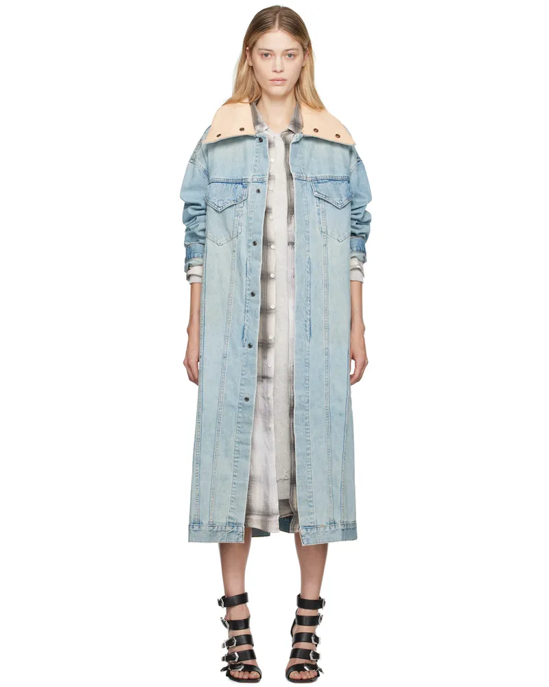 R13 Blue Kat Denim Coat Corbet