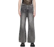 Gray Paneled Jeans