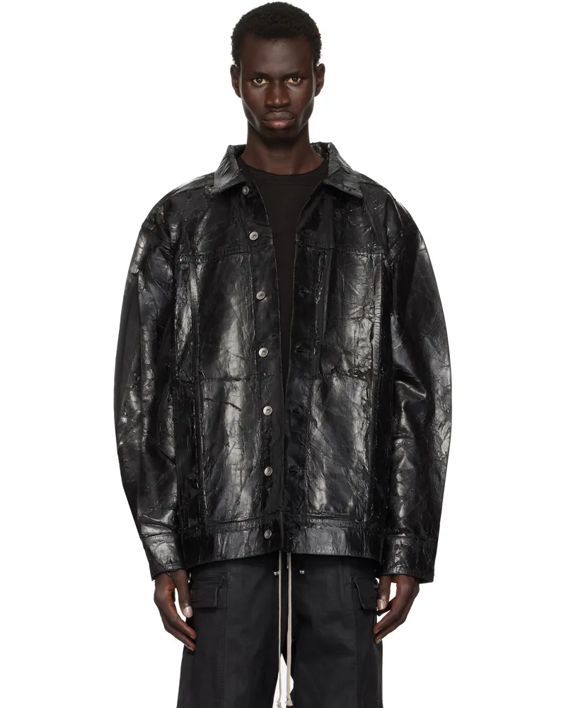 DRKSHDW by Rick Owens Black Porterville Jumbo Worker Denim Jacket 09