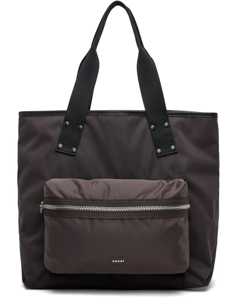 Sacai Brown Pocket Large Tote 601
