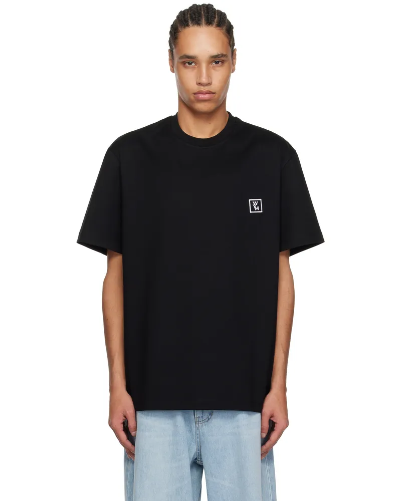 Wooyoungmi Black Cotton Back Logo T-Shirt Black708b