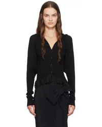 Simone Rocha Black Plaited Tinsel Hood Cardigan Black