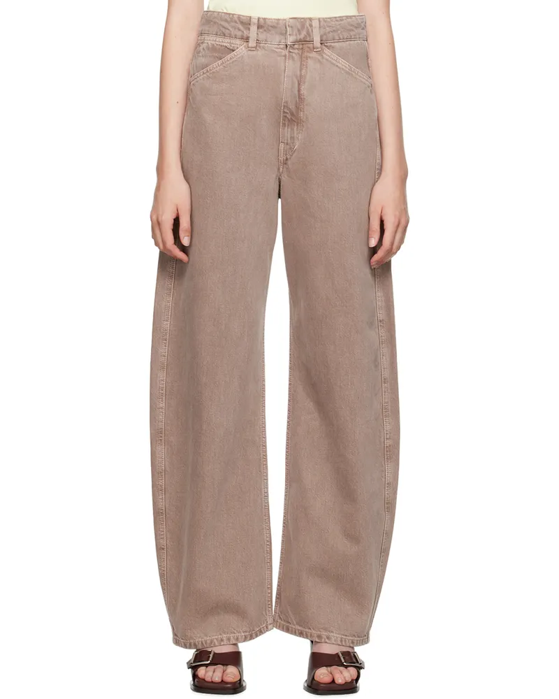 Christophe Lemaire Pink High Waisted Curved Jeans Pu814