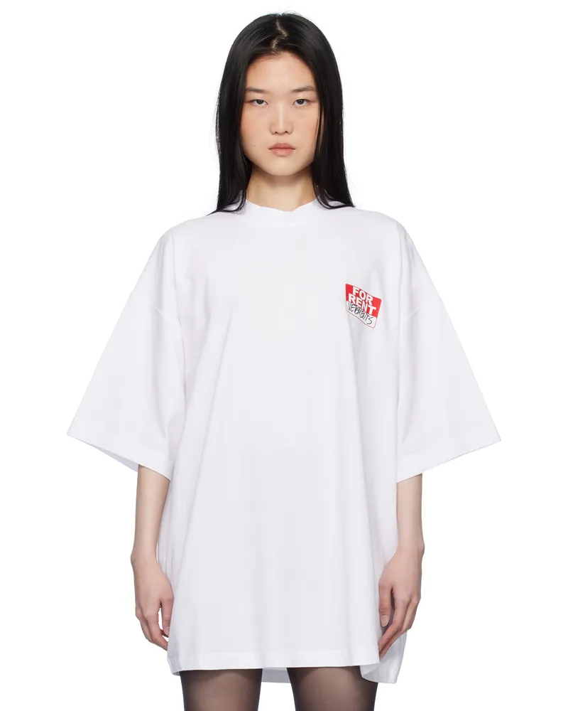 VETEMENTS White 'For Rent' Oversized T-shirt White