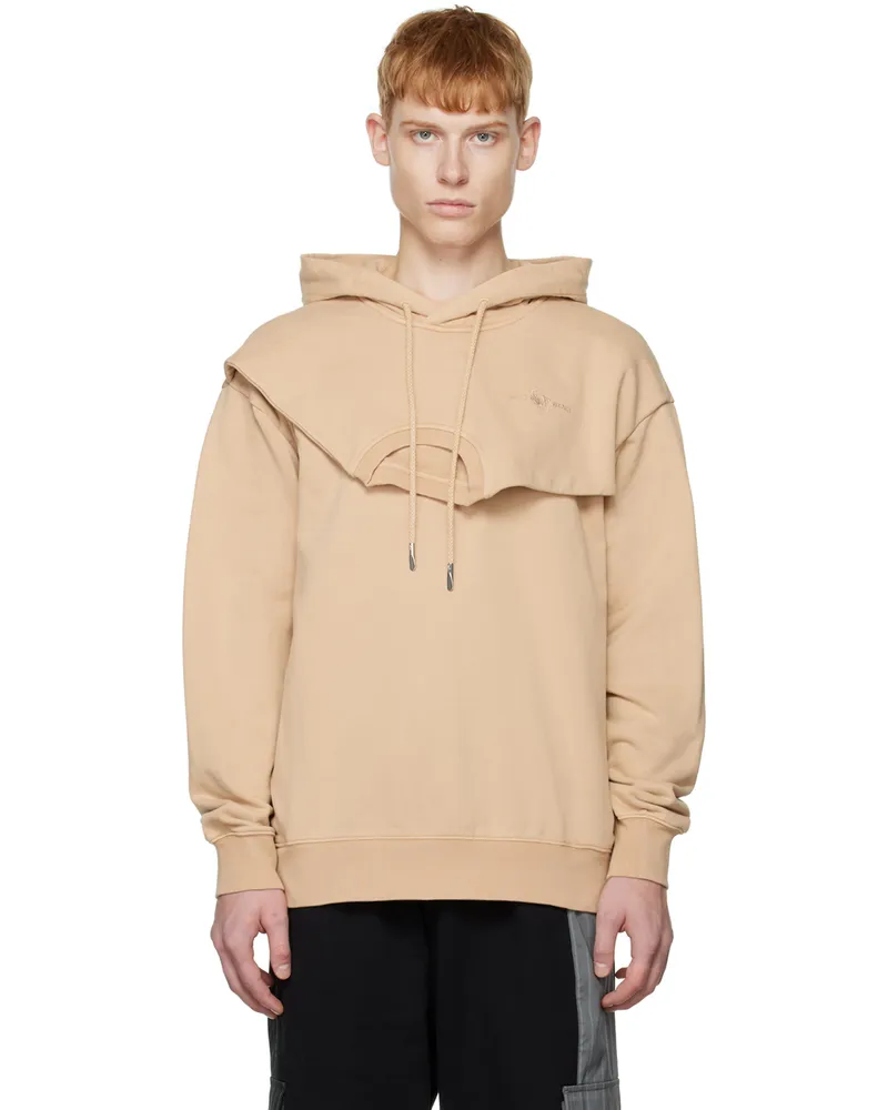 Feng Chen Wang Khaki Paneled Hoodie Kahki
