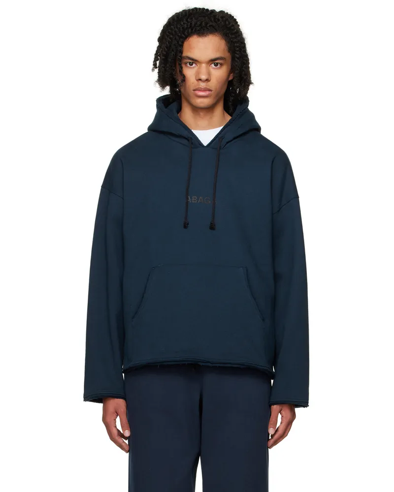 ABAGA VELLI Navy Printed Hoodie Navy