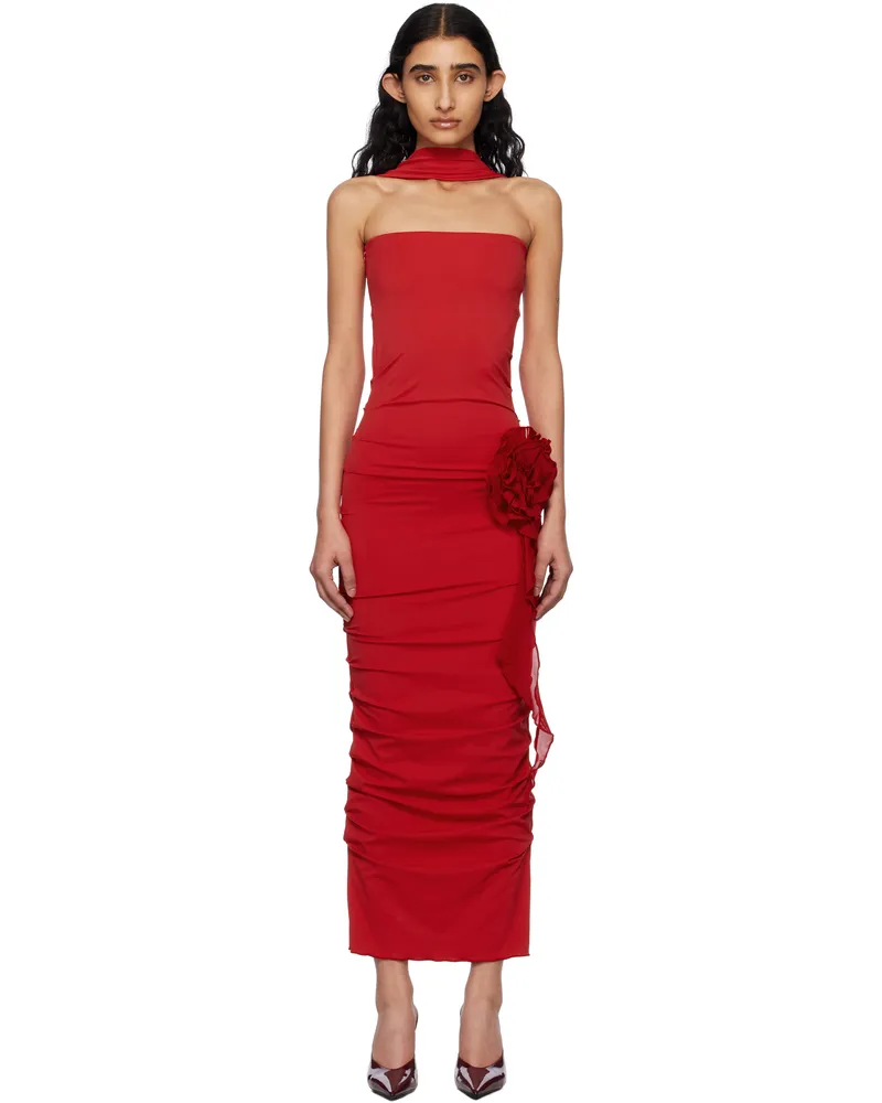 Fancì Club Red 'The Red Horse' Midi Dress Red