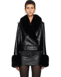 STAND Black Rosalyn Faux-Leather Jacket Black