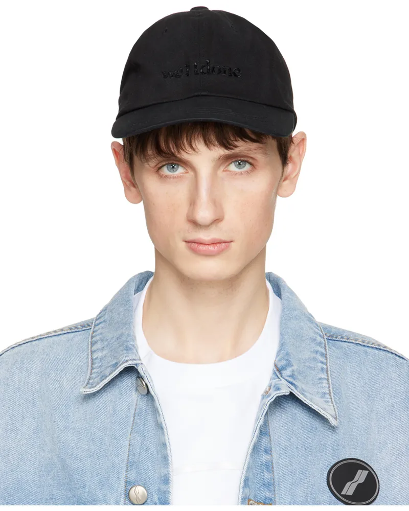 WE 11 DONE Black Logo Cap Black
