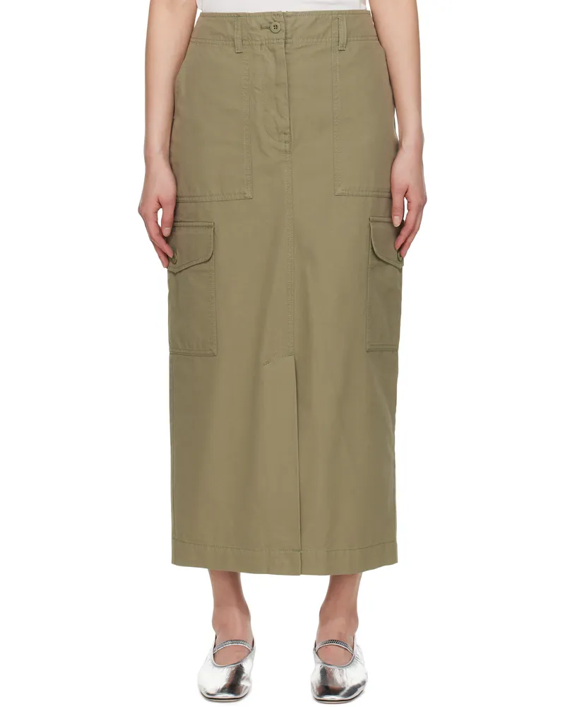 Max Mara Green Calais Midi Skirt 002