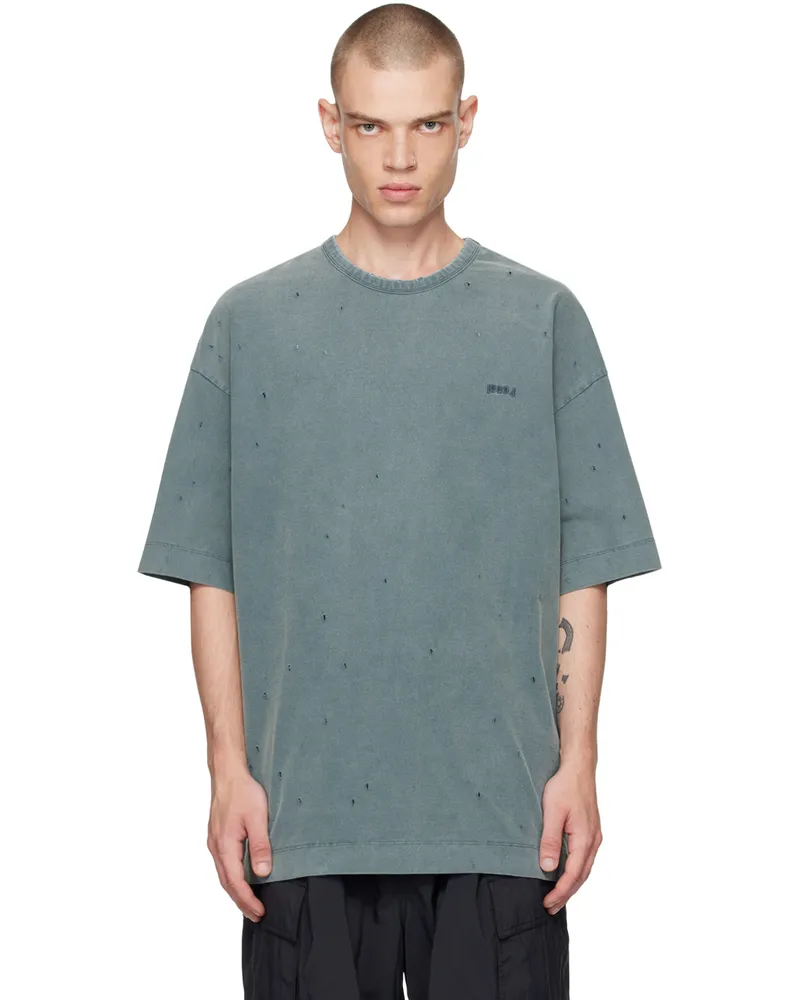 JUUN.J Blue Distressed T-Shirt M