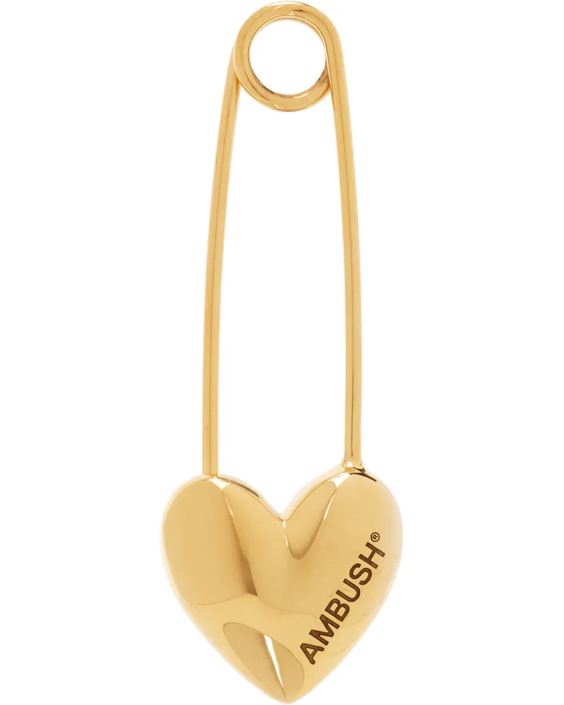 AMBUSH Gold Heart Safety Pin Single Earring 07