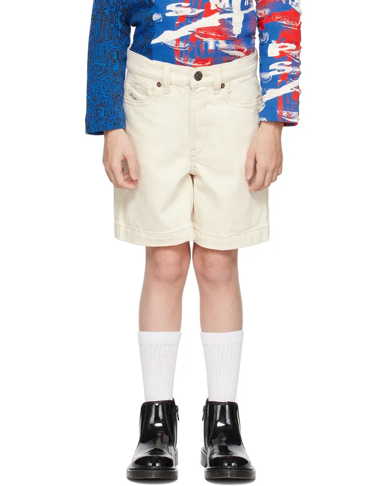 Diesel Kids Off-White D-Macs-Sh-J Denim Shorts K101
