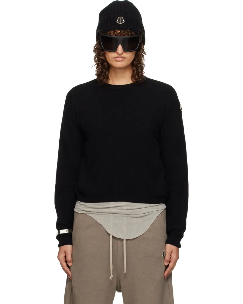 Rick Owens Moncler + Rick Owens Black Biker Level Round Neck Sweater 999