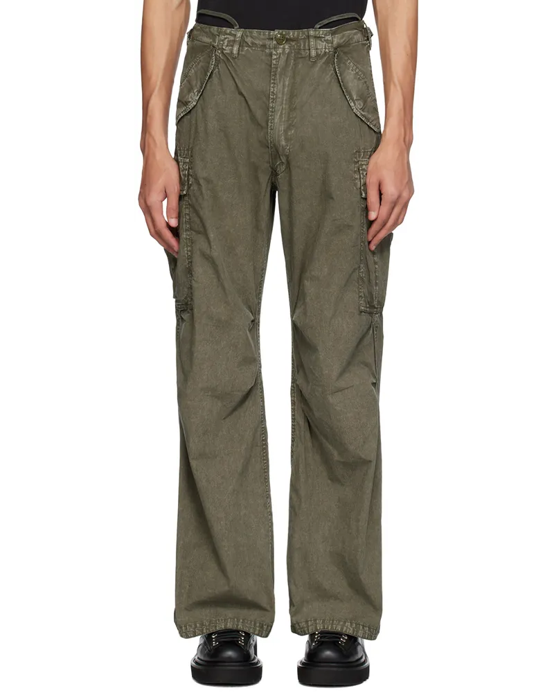 R13 Khaki Wide-Leg Cargo Pants Gd