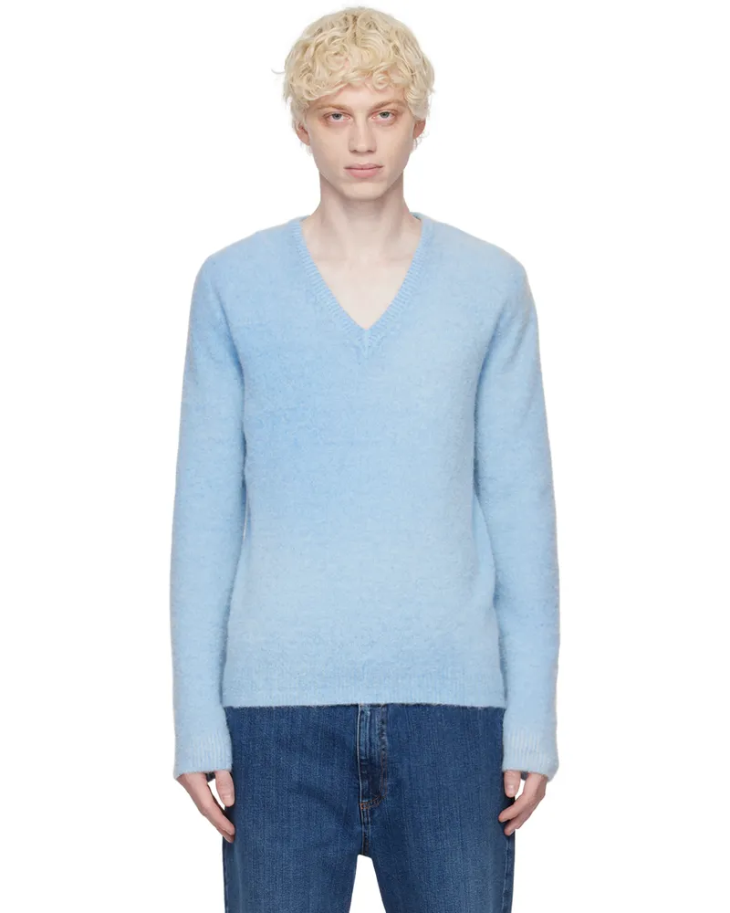BARENA Blue Brushed Sweater Cielo