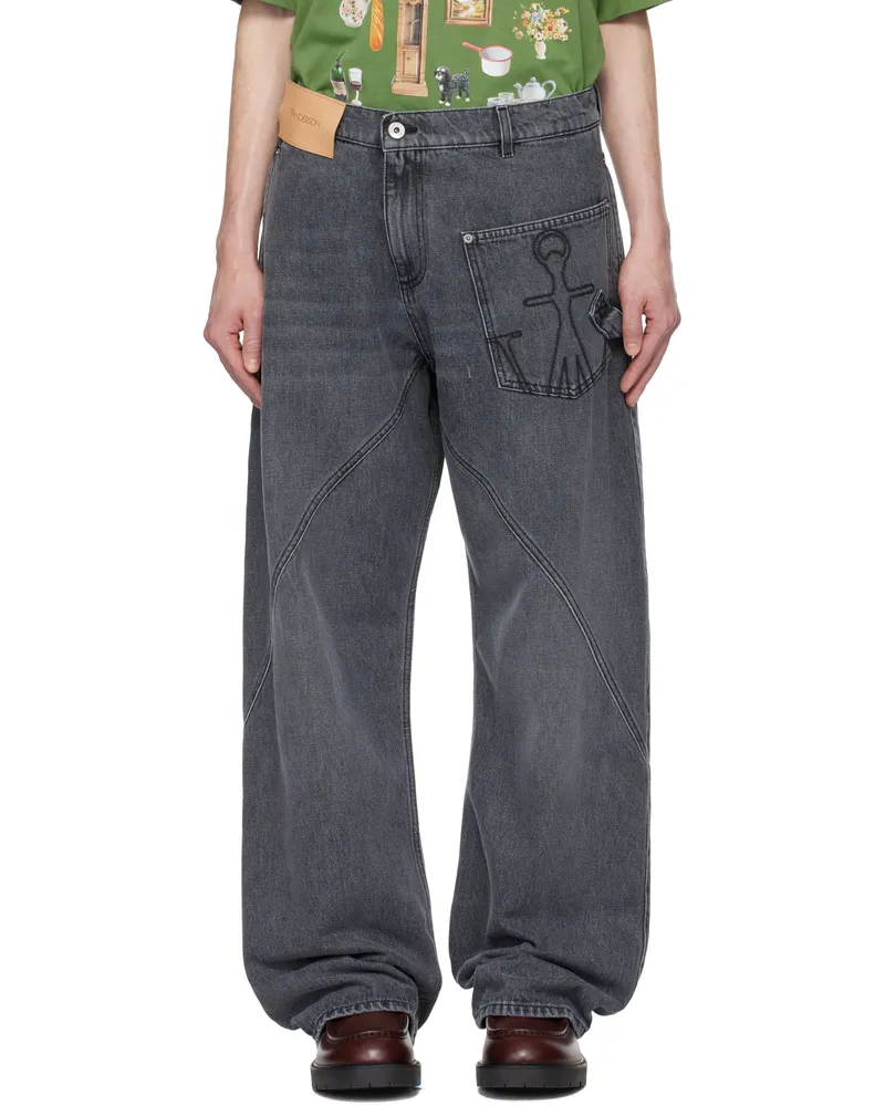 J.W.Anderson Gray Twisted Workwear Denim Jeans 929