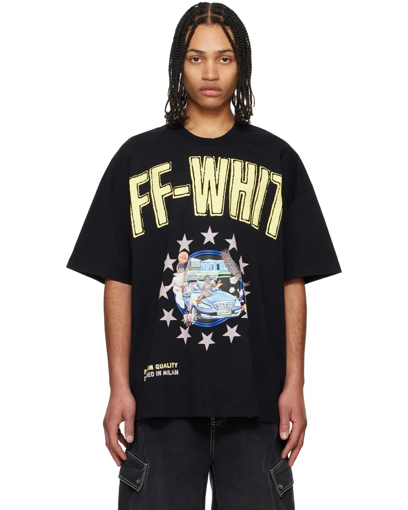 OFF-WHITE Black Fresco Star T-shirt Black