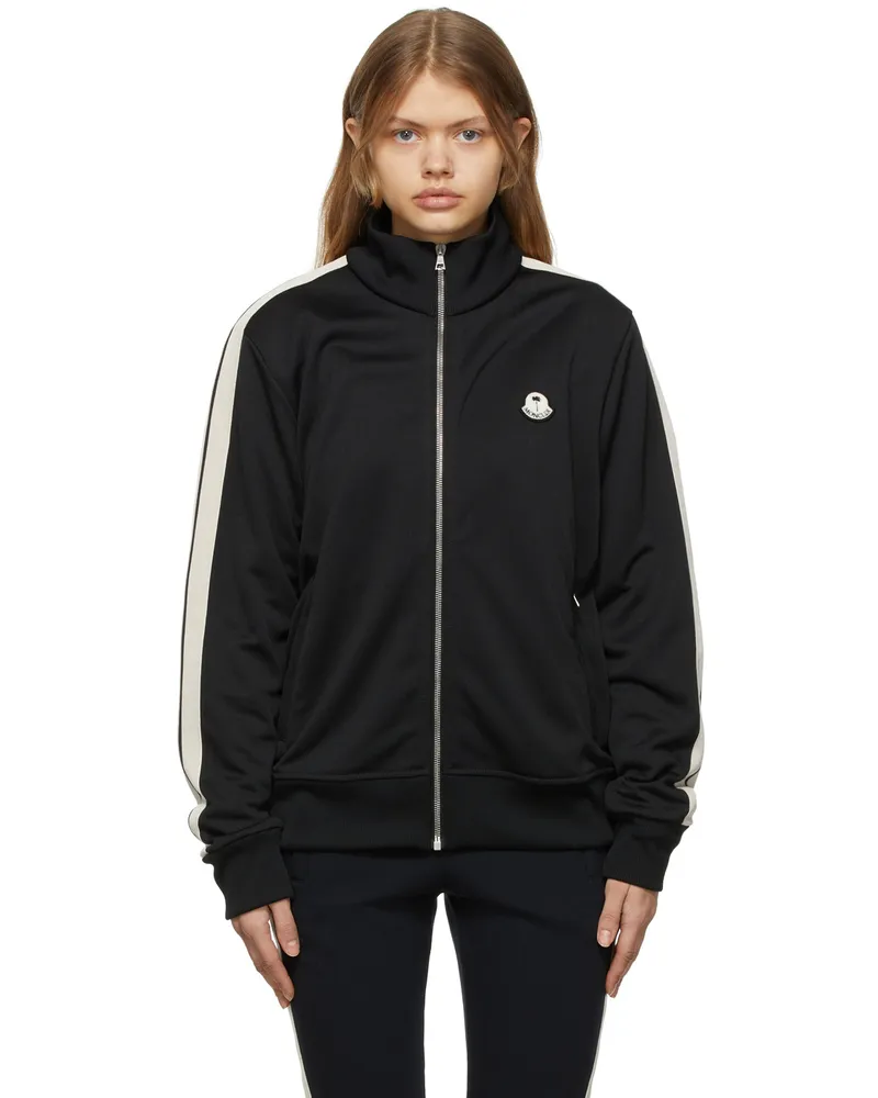 Moncler 8 Moncler Palm Angels Black Logo Zip-Up 999