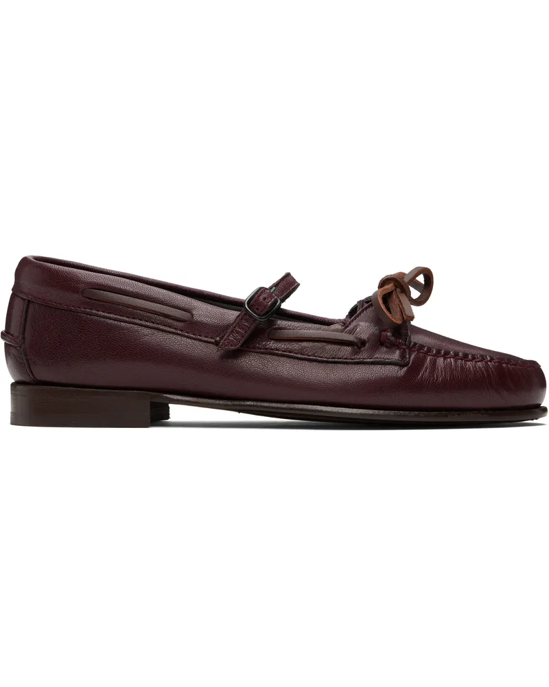 HEREU Burgundy Lorea Supple Shiny Loafers Burgundy