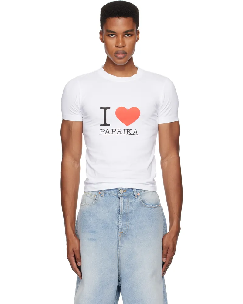VETEMENTS White 'I Love Paprika' Fitted T-shirt White