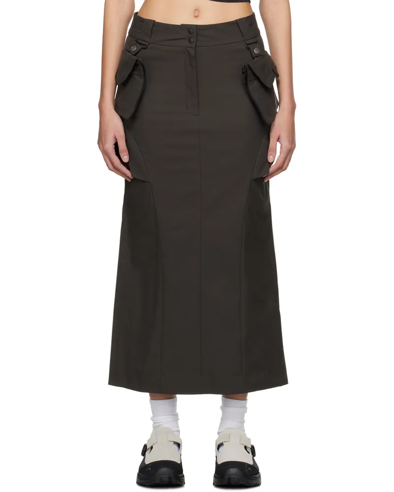 Hyein Seo Khaki Cargo Midi Skirt Khaki