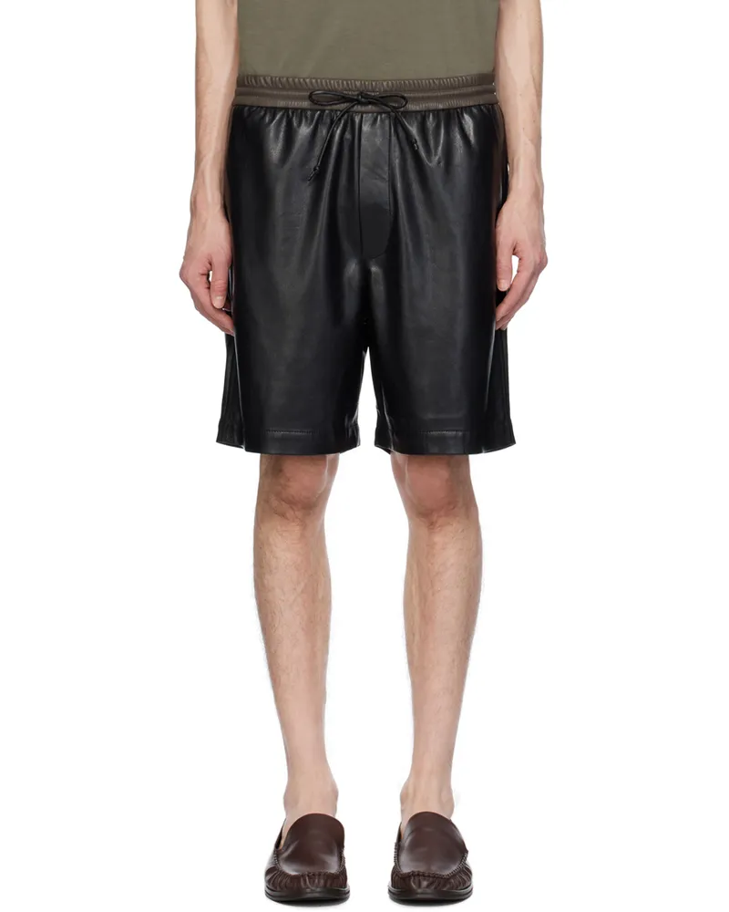 Nanushka Black Doxxi Vegan Leather Shorts Shiitake
