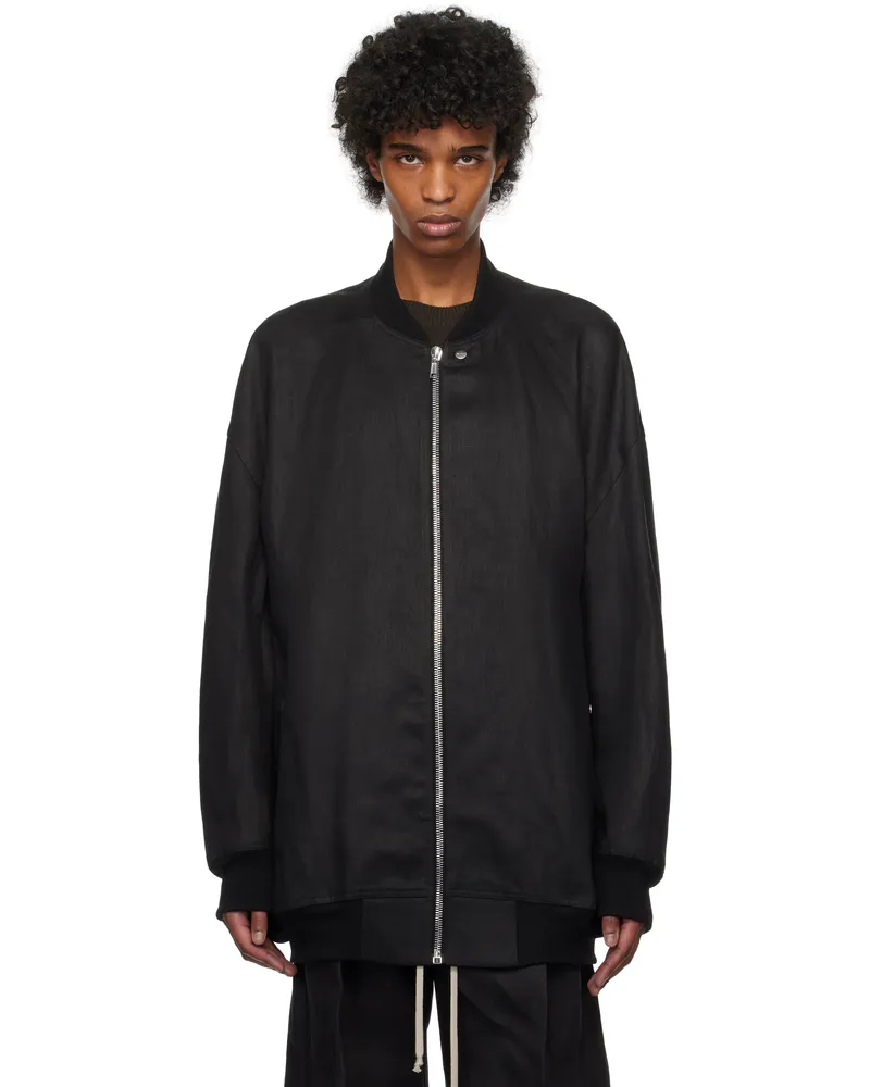 Rick Owens Black Hollywood Jumbo Flight Bomber Jacket 09