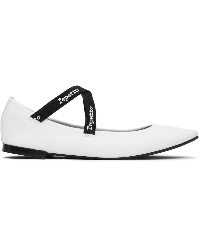 Repetto White Joana Mary Jane Ballerina Flats 050