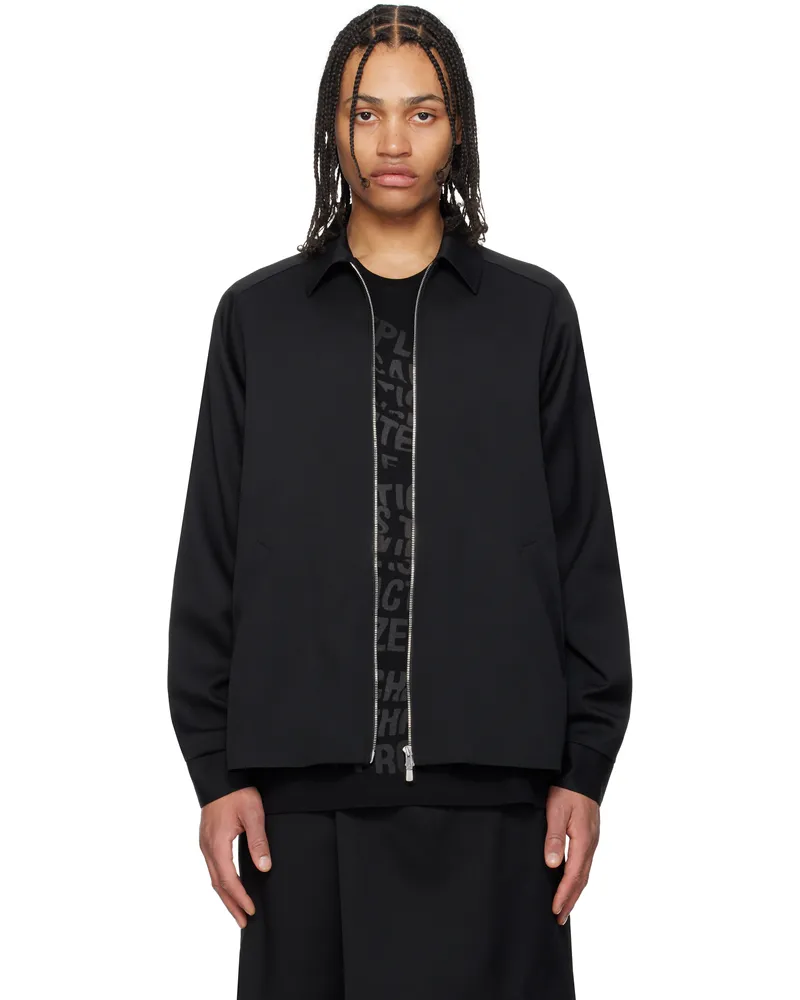 Fumito Ganryu Black Ventilation Wool Jacket Black
