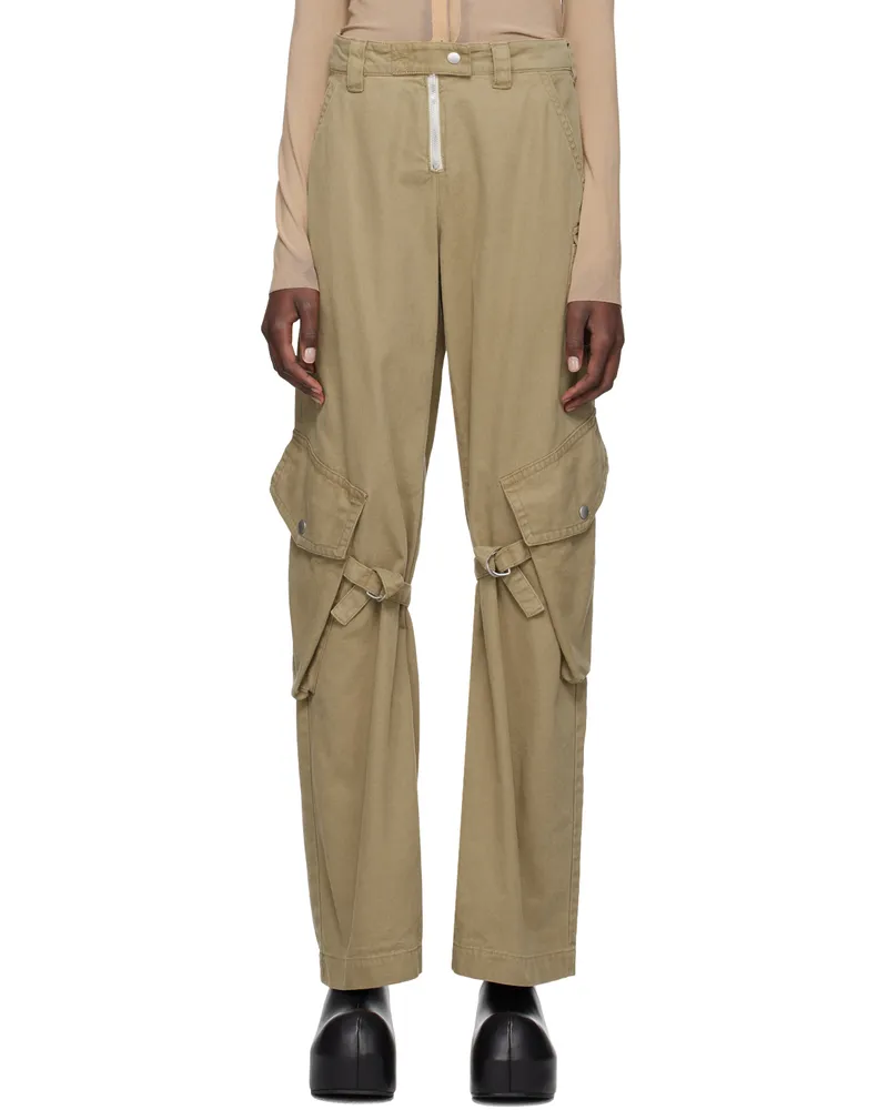 Acne Studios Khaki Cargo Pocket Trousers Ae5