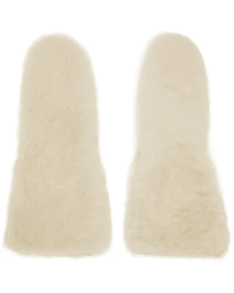 Jil Sander Off-White Shearling Mittens 106