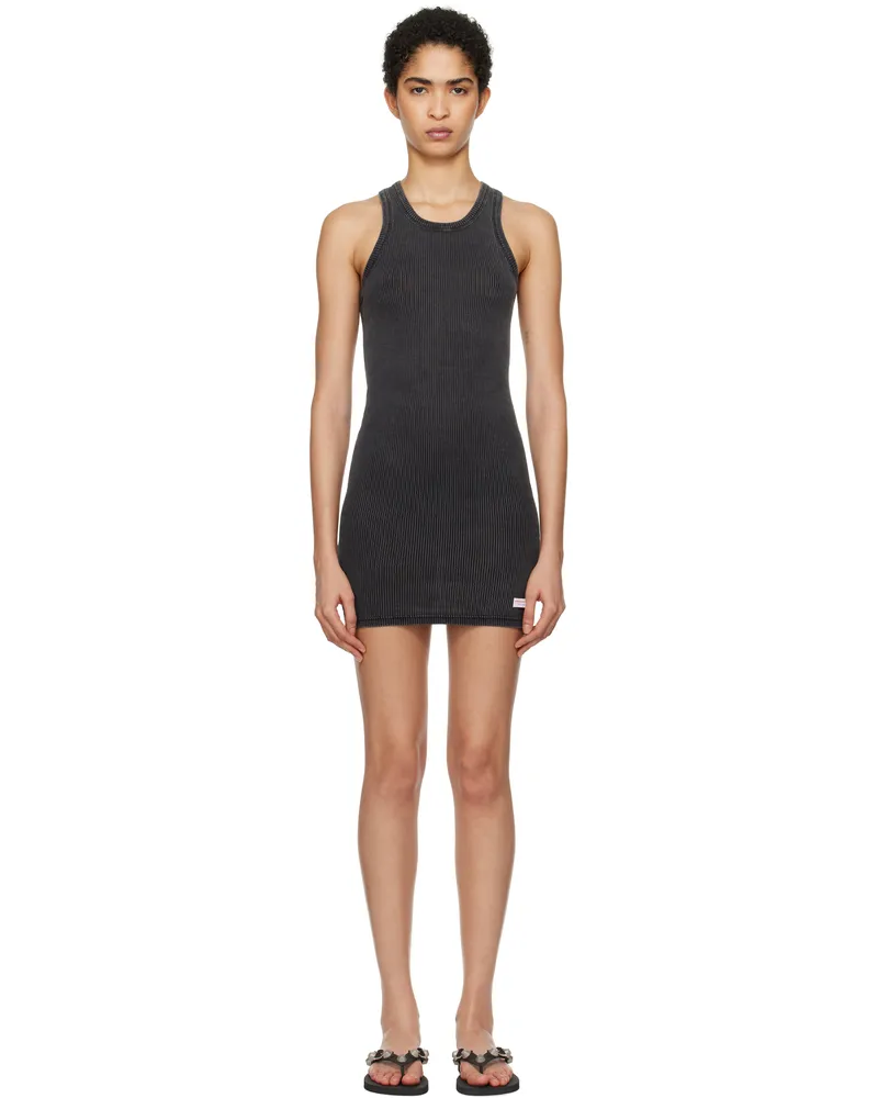 Alexander Wang Black Racer Tank Minidress Washed