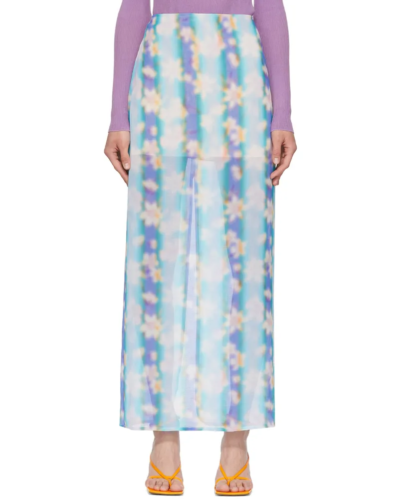Nina Ricci Blue Polyester Maxi Skirt I3015