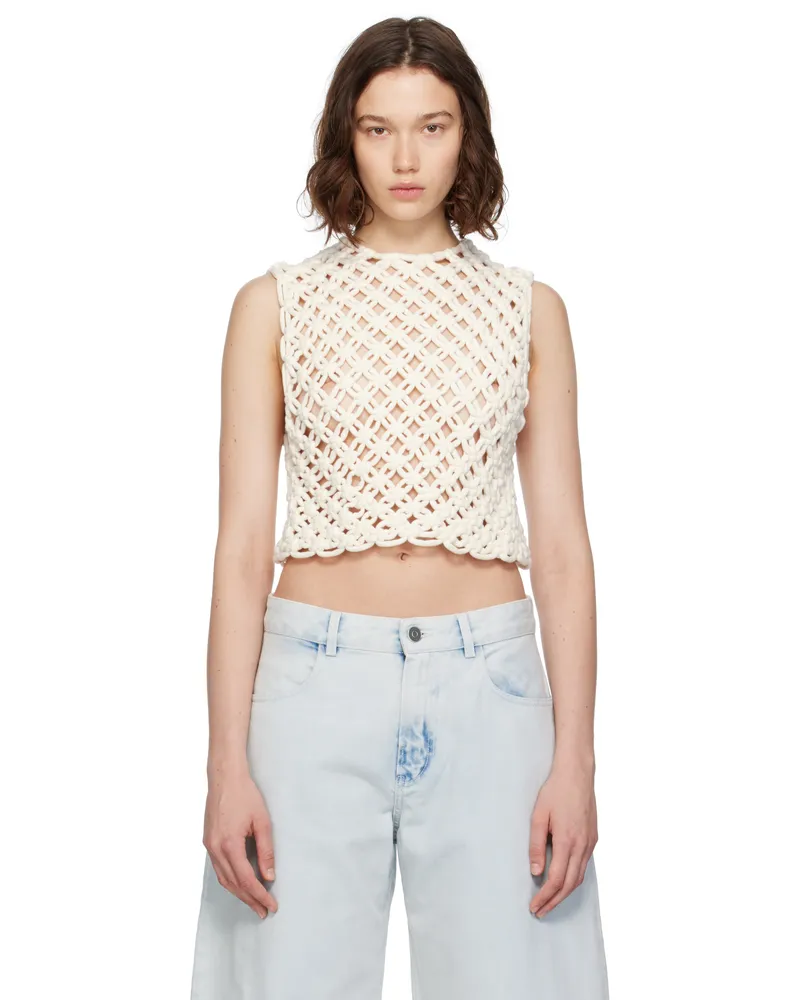 Alaïa Off-White Hand Knotted Tank Top 054