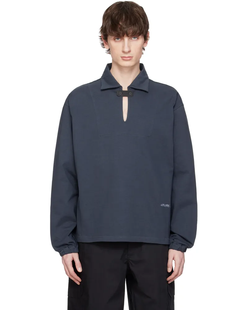 GR10K Navy Jersey Midlayer Polo Charcoal