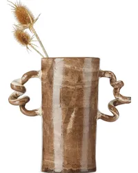 Harlie Brown Studio Brown & White Wiggle Vase Black