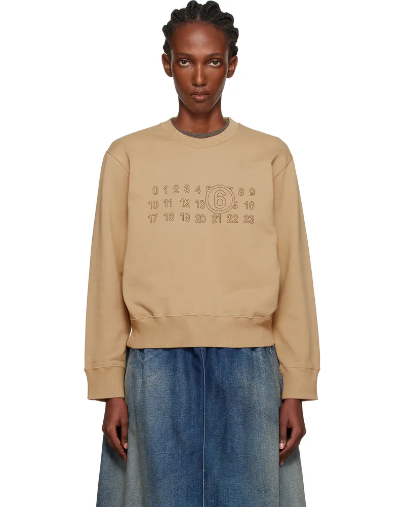 Maison Margiela Tan Printed-Logo Sweatshirt 156